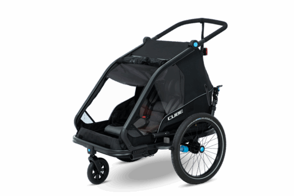 CUBE Kinder Fahrradanhänger Double CMPT black